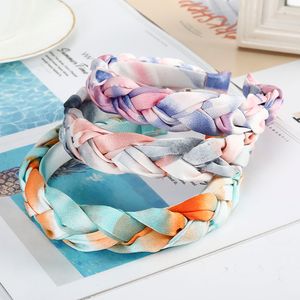 Gradient Color Headband Braid Hairband Bezel Turban Hair Bands Head Hoop Women Fashion Girls Hair Jewelry Accessories