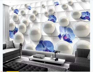 3D customized large photo mural wallpaper HD Modern Stereo Fashion Magnolia Pearl 3D Living Room TV Background Mural Wall paper for walls 3d