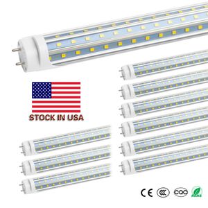 米国ストック4FT 1.2M 1200mm T8 LEDチューブライトトリプレックス列LEDスイッチスーパー明るい60Wクールな白いLED蛍光チューブの電球