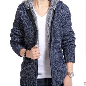 Män Sweatshirts Fall och Winter Cardigan för Man Nya Cashmere Mens Sweater Hat Korean Fashion Stickad Designer Hoodie