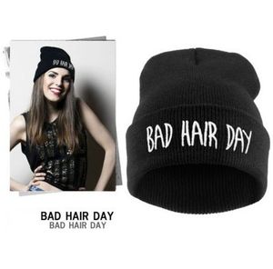 Berretto lavorato a maglia Cappelli hip-hop Bad Hair Day Berretto unisex Skullies Berretto con teschio slouchy Cappello invernale lavorato a maglia Berretto caldo