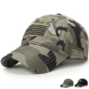 New Men Famous USA Flag Camouflage Baseball Cap Army Embroidery Cotton Tactical Snapback Dad Hat Male Summer Sports America Trucker Cap