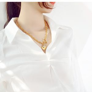 Zirkonia Love heart süße Halskette 18 ‚‘ Goldton bling Schmuck n1623 für Frauen Mädchen Geschenke Art und Weise Edelstahl