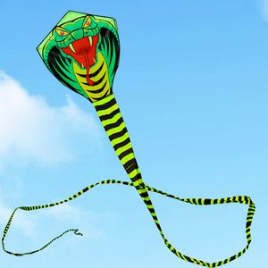 Free Shipping 15m Snake Flying Line Ripstop Nylon Fabric Outdoor Toys Cerf Volant Easy Open Kids Kites For Adults Rainbow