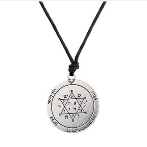 Gx119 etnisk stil stjärna hebreiska bokstäver mode silver pläterade charm halsband smycken guldpläterad talisman för amulett hänge halsband