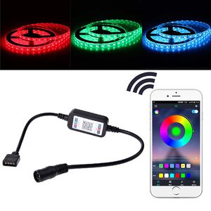 DC 5V-24V Bluetooth LED-ljusstyrenhet Mini Wireless Dimmer 3-kanal RGB LED-styrenhet för RGB LED-remsljus