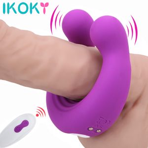 Couple Vibrator for Penis Clitoral Stimulation Sex Toys Cock Ring Vibrator,Wireless Remote Control Clitoris Stimulator Massager Y200616