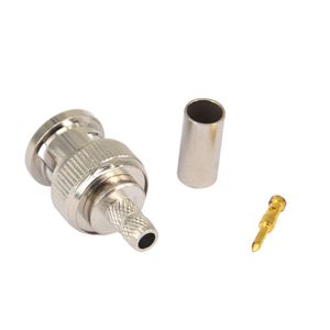 Wholesale coaxial bnc for sale - Group buy BNC Crimp Plug Male Straight for LMR195 RF Coaxial Connector
