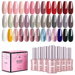 MIZHSE UV Gel Nail Polish Set Gel Lak Nails Soak Off UV Led Lamp Semi permanent Top Coat Set For Nail Art Varnish Lak Nails