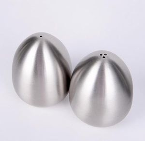 Egg Shape Seasoning Pot Stainless Steel Spice Jar Salt And Pepper Shakers Portable Barbecue Picnic Tools EEA1412-1