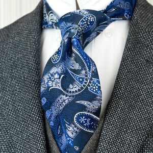 Presentes De Paisley venda por atacado-Atacado Marinha F5 azuis brancos Paisley floral laços dos homens gravatas seda tecido jacquard Suit presente para os homens de negócios Casual Formal
