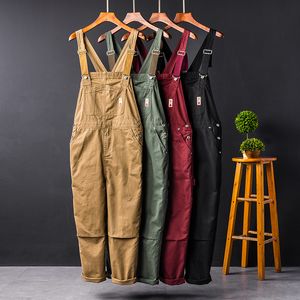 2019 Nowy Hip Hop Streetwear Spodnie Bib Ogólne Jean Moda Mężczyźni Jean Kombinezony Zgrywanie Dżinsów Bib Dla Mężczyzn Zgrywanie Denim Kombinezon