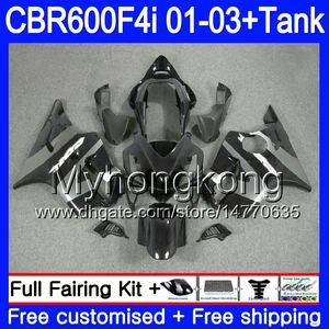 Kropp + Tank för Honda CBR 600F4I CBR600FS CBR600F4I Svart grå ram 01 02 03 286HM.35 CBR600 F4I 600 FS CBR 600 F4I 2001 2002 2003 Fairings