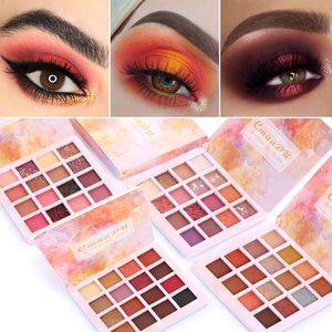 CMAADU 16 Kolory Matowe Glitter Eyeshadow Palety Makijaż Szczotki Shimmer Diament Dymny Eyeshadow Proszek Kosmetyki