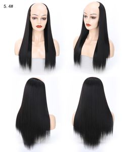 Clip Hairpiece 26 inches Hair Extensions Black Blonde Ombre Color Long Clip 14 Colors Real Natural Thick Straight Synthetic