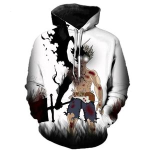 Nyaste Anime Black Clover 3D Hoodies Teens Mode Cartoon Hooded Sweatshirts Spring Casual OuterWear Plus Size Coat 3XS-5XL V191105