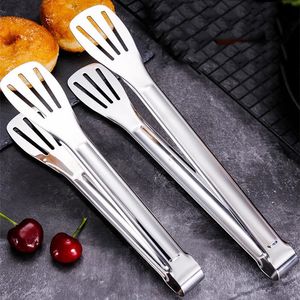 Stainless Steel Food Clip Kitchen Tools Anti-scald Thicken Bread Clips BBQ Steak Household Meat Tongs Practical Barbecue Clamp BH2062 TQQ