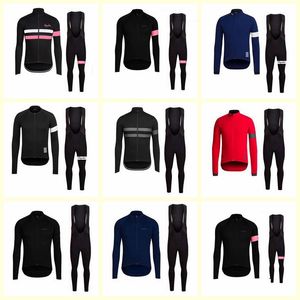 Squadra RAPHA Ciclismo maniche lunghe in jersey con bretelle set Uomo Ropa Ciclismo MTB Bike Abbigliamento traspirante quick dry Wear U121609