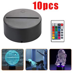 3D Night LED Light Base Lamp, LED 3D Illusion Night Lights, 7 цветов, меняющихся для спальни, детской комнаты, гостиной, магазина, кафе, офиса