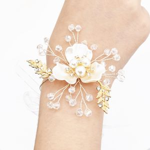 New Fashion Wrist Flower Ribbon Bracelet Lady Bride Bridesmaid Bracelet Rhinestone Butterfly Pearl Alloy Pop Bracelet