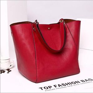 디자이너 - 핸드백 Litchi 패턴 대용량 미국 스타일 여성 핸드백 패션 토트 부드러운 가죽 고품질 지갑 여성 가방