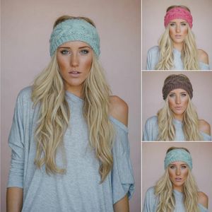 Kobiety Akcesoria Do Włosów Soft Crochet Pałąk Knit Kwiat Hairband Ear Ciepszy Zima Headwrap Earmuffs Moda Szerokie Nakrycia głowy Darmowa Wysyłka