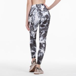 Pantalones de chándal LU de cintura alta de Color sólido para mujer, pantalones de Yoga, ropa de gimnasio, mallas elásticas para Fitness, medias completas para mujer, entrenamiento WY1013