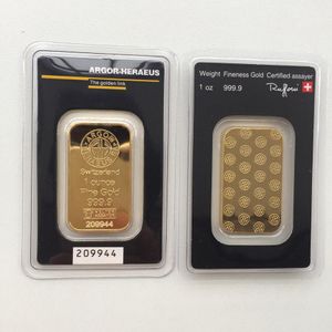 Argor-Heraeus SA Swizerland 1 Ounce Fine Gold 999.9 plated bar Brand new high quality in great blister Non Magnetic Free shipping