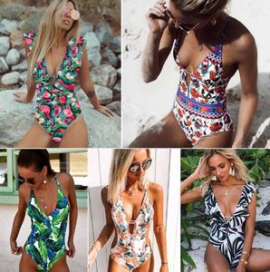 Hot New One Piece Female Swimsuit Sexy Cartoon Printed Swimwear Women Bathing Suit Beach Backless Monokini Swimsuit