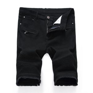 Men Ripped Biker Denim Shorts Summer Motorcycle Jeans Shorts for Male Multi Pockets Brand Designer Plus Size 28-40