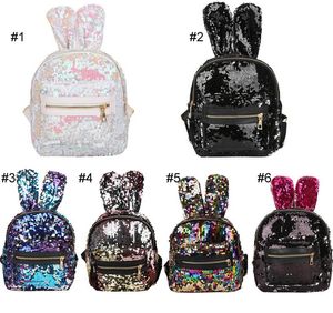Rabbit Paillette Backpack fashion bag Shoulder Zipper bags Girl bags colorful backpacks on Sale
