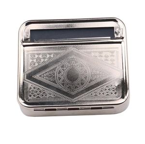 70MM Silver Platinum Cigarette Box Delicate Portable Manual Metal Cigarette Device