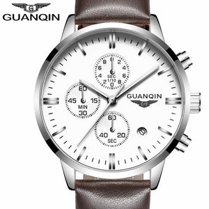 GUANQIN Mens Orologi Top Brand di Lusso Militare Sport Orologio Al Quarzo Da Uomo Cronografo Lancette Luminose Orologio Maschile relogio masculino