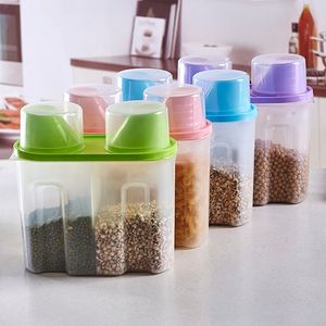 Plastik Fasulye toptan satış-Plastik Mutfak Gıda Tahıl Tahıl Fasulye Pirinç Saklama Kutusu Kasa Konteyner Dağıtıcı