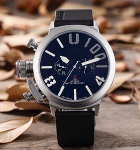НОВЫЕ мужские автоматические часы с белым циферблатом, большие 5 см, классические круглые черные U-образные резиновые часы, модные наручные часы