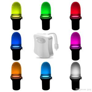 Toilet Night light LED Lamp Smart Bathroom Human Motion Activated PIR 8 Colours Automatic RGB Backlight for Toilet Bowl Lights on Sale