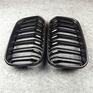 ABS Material Front Grilles For B-MW 1 Series F20 F21 Carbon Look Bumper Air Intake Car Grill Grille