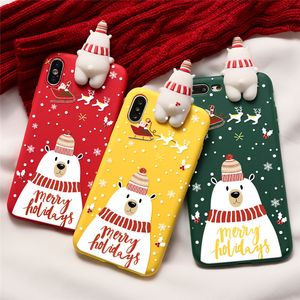 Cartoon Cute Case för iPhone XS Max Cover Christmas for iPhone 11 Pro XS XR X 10 6S 7 8 Plus 7Plus 5 5S SE 2020 Soft TPU Case