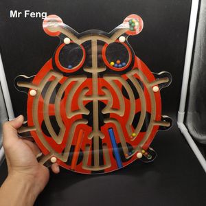 Wholesale magnetic ball puzzles resale online - Big Scarab Maze Wooden Puzzle Magnetic Ball Labyrinth Brian Mind Toys Intelligence Game Toys For Children Model Number B268