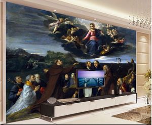 Custom photo wallpaper 3d mural wallpaper for living room Western Greek characters oil painting Virgin Angel TV background wall paper