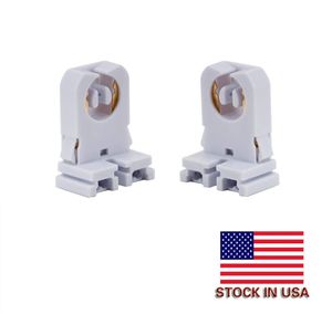 Stock In USA + High quality AC 250V T8 G13 Base LED Aquarium Lamp Holder Socket Adapter Snap-In Slide-On G13 T8 tube lamp socket