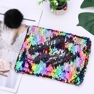 Fashion Girls Sequins Pencil Cases Cute School Pencil Bag Cosmetic Bag Stationery Pouch Office Supplies Storage Bag