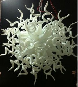 100% munblåsa CE UL Borosilikat Murano glasdale Chihuly Art Pure Whiteness Glass Pendant Hängande Lampor