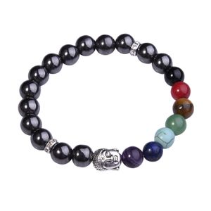 Sju Chakras Buddha Head Gemstone Armband för män och kvinnor Mode smycken