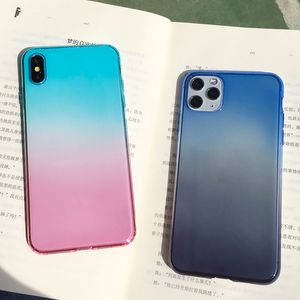 Arco-íris Gradiente telefone capa para iphone 11 luxo macio TPU ultra-fino Capa protetora para iphone XR XS 7 8 Plus