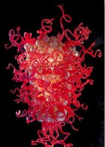 Avrupa Arapça Modern Tavan Işık 2017 Düğün Centrepiece Kristal El Üflemeli Cam Cam Avize Kırmızı (LR025)