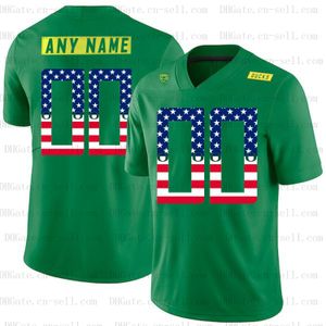 Benutzerdefinierte NCAA Oregon Duck 10 Justin Herbert Marcus Mariota 4XL Kiko Alonso USA-Flagge, modisch genähtes College-Football-Trikot für Herren und Jugendliche