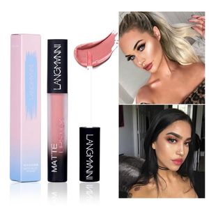 langmanni 12 Farben Matte Liquid Lipgloss Wasserdichter, langlebiger Lippenstift Sexy Red Pigment Nude Lips Gloss Makeup Cosmetics