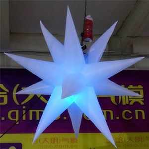 Anpassad 2m diameter uppblåsbara ballongblåsbara stjärna med LED-ljus för nattklubben