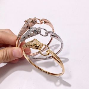 Gioielli all'ingrosso di lusso incanta il leopardo braccialetto capo del diamante delle donne animale Bangle aggancio di cerimonia nuziale Fine Jewelry